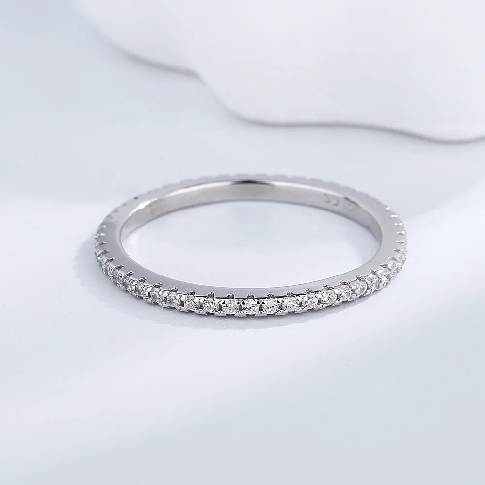 Silver Dainty Eternity Band