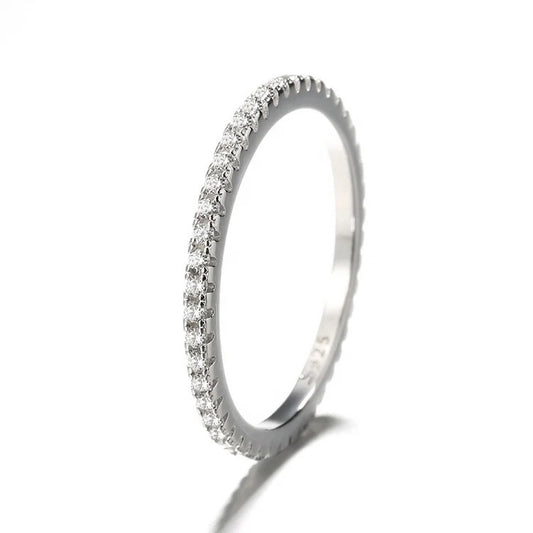 Silver Dainty Eternity Band
