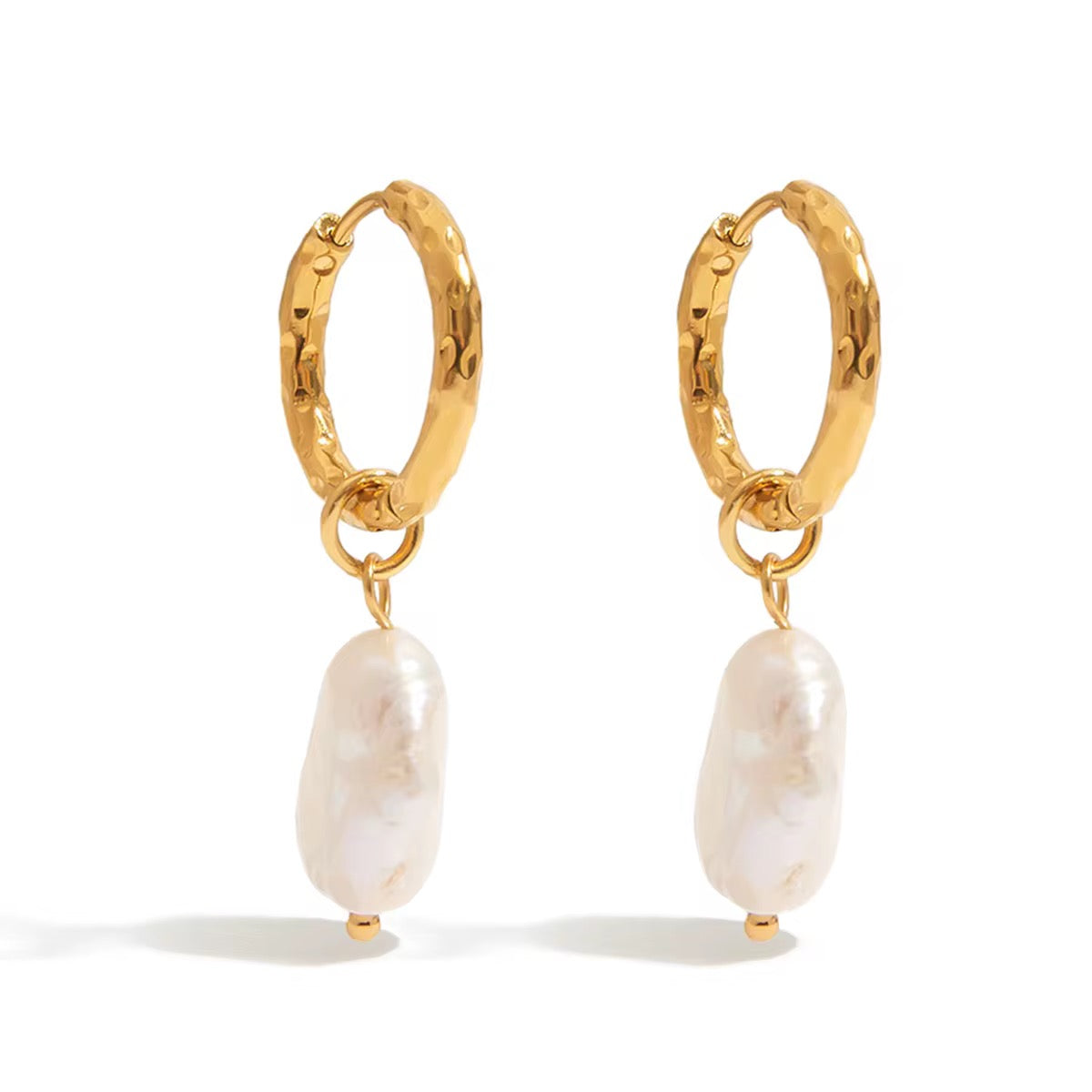 Pearl Drop Hoops