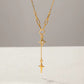 Cross Charm Drop Necklace