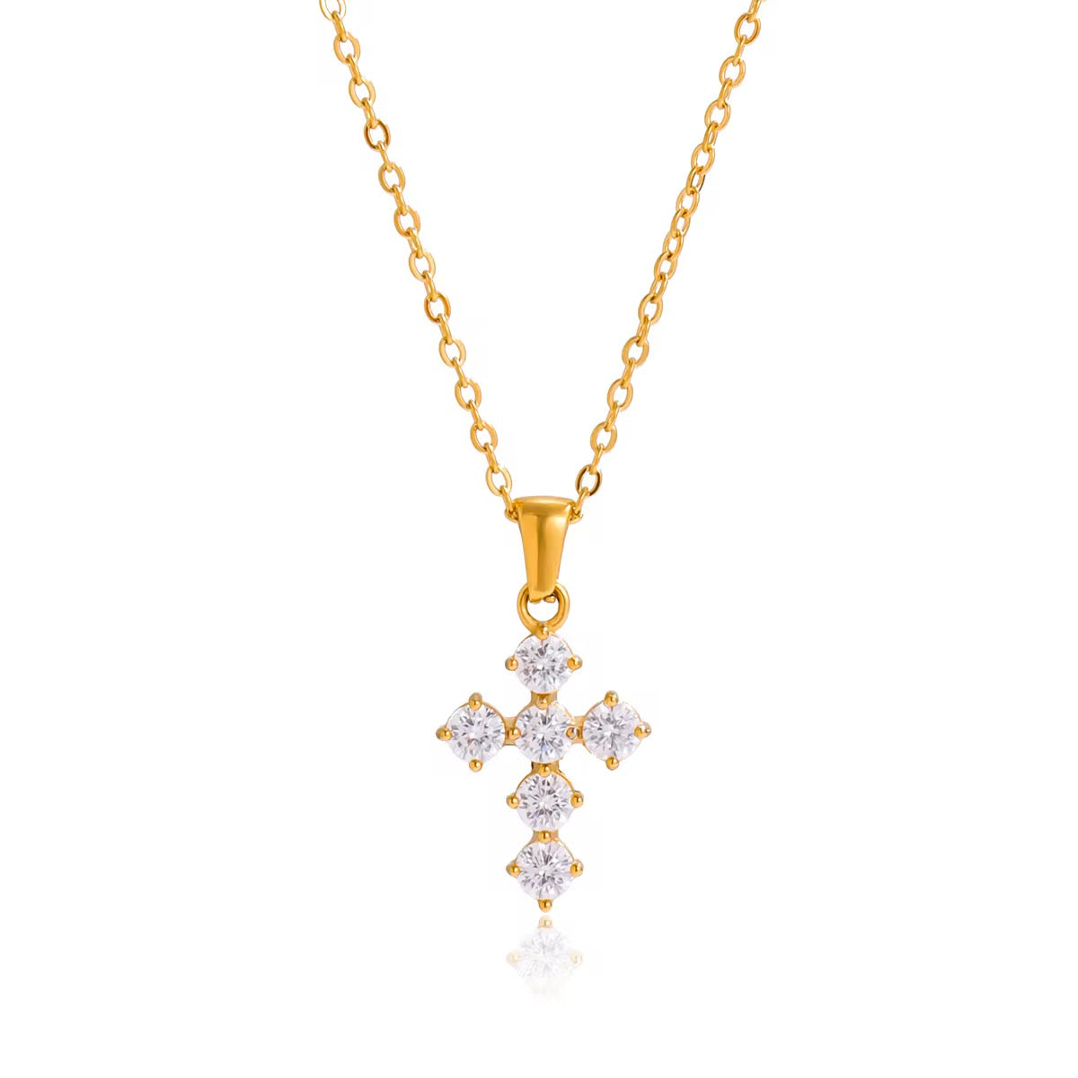 CZ cross pendant necklace