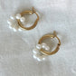 Pearl Flower Hoops
