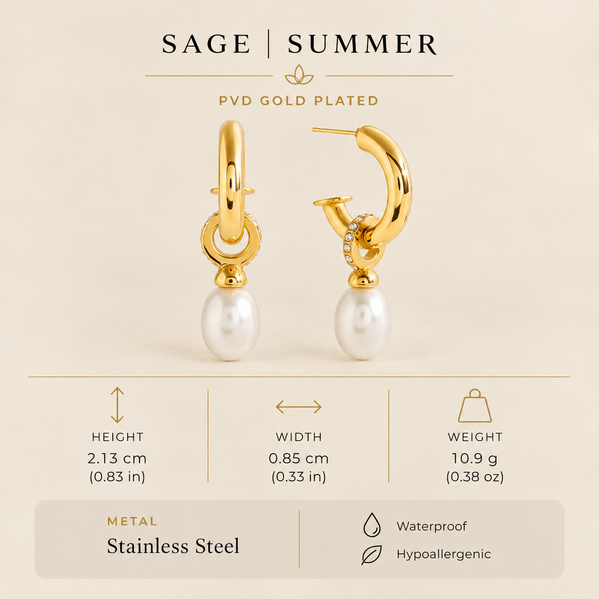 Pearl Rhinestone earrings