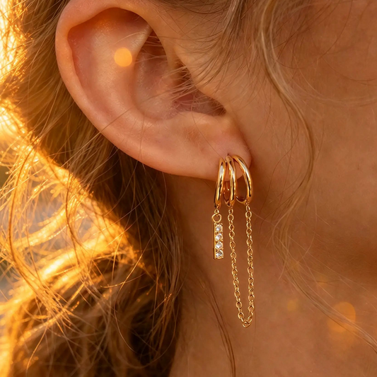 Chain drop earring
