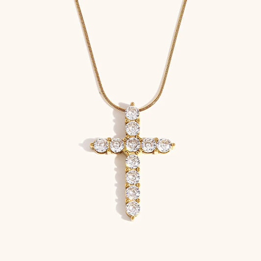 Chunky CZ Cross Necklace