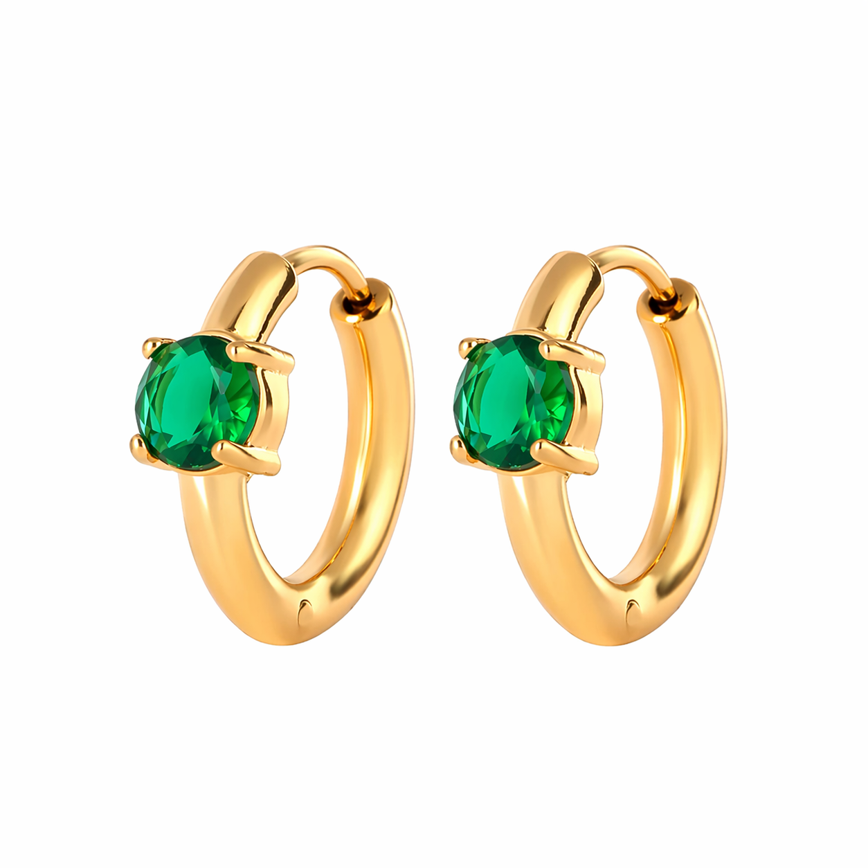 Green CZ Huggie