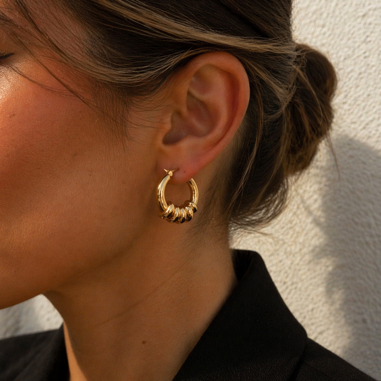 Beaded Detail Hoops