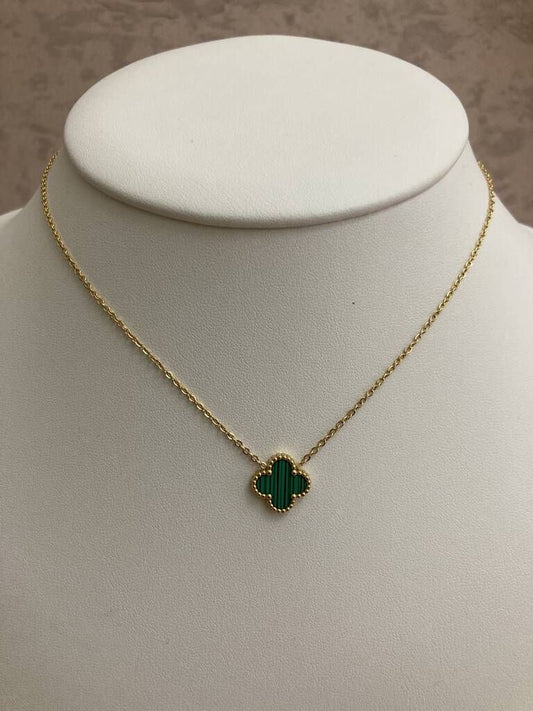 Green Single Clover Necklace