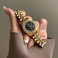 Gold CZ Quartz Watch