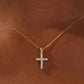 Gold CZ Cross Necklace