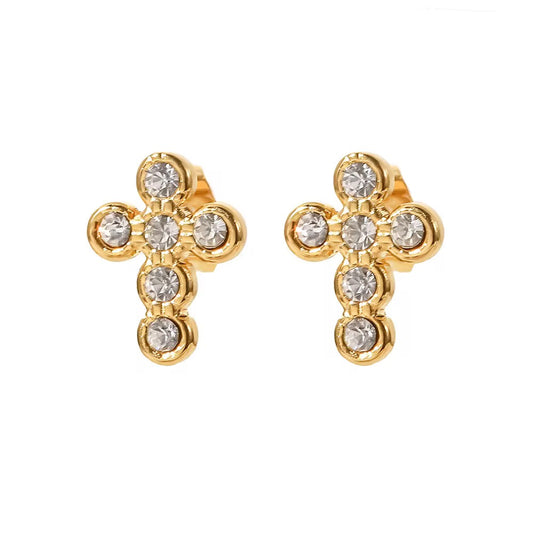 CZ Cross Studs