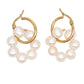 Pearl Flower Hoops