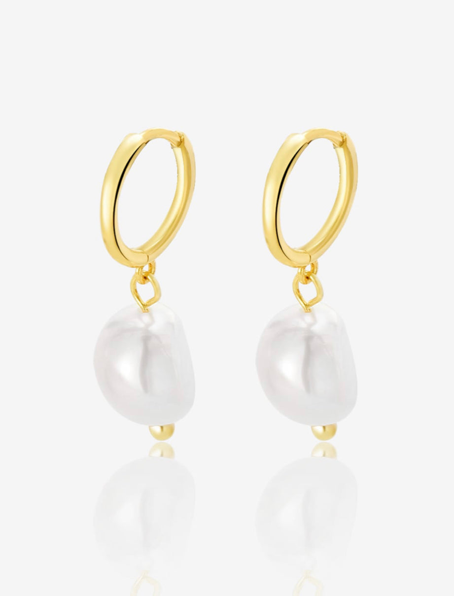 Freshwater Pearl Drop Huggies
